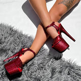 Glitterati Stiletto - Kansass - 7 INCH, stripper shoe, stripper heel, pole heel, not a pleaser, platform, dancer, pole dance, floor work