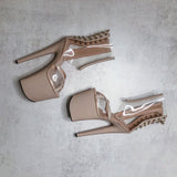 King Hybrid Stripped - 8 INCH, stripper shoe, stripper heel, pole heel, not a pleaser, platform, dancer, pole dance, floor work
