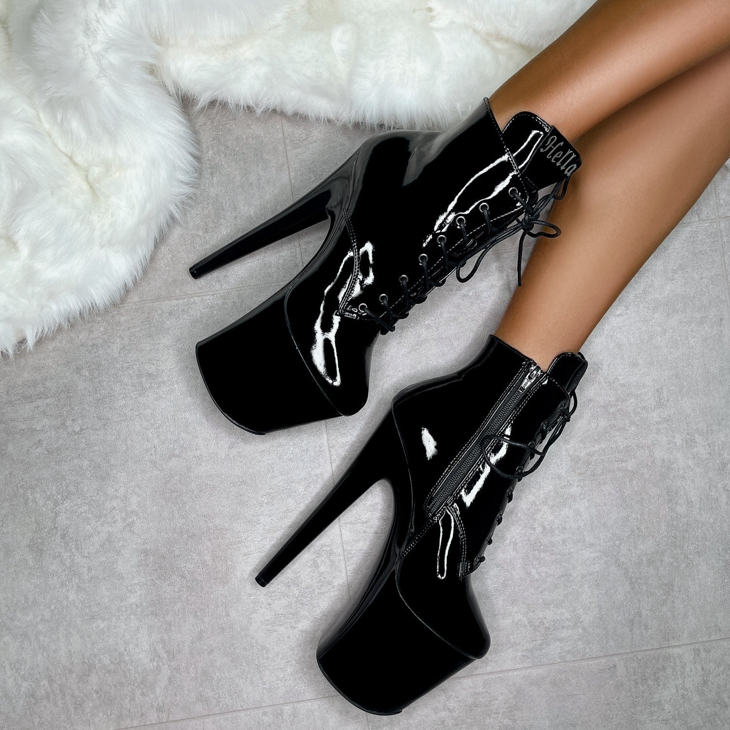 Lipkit Ankle Boot - Black Beatle - 8 INCH, stripper shoe, stripper heel, pole heel, not a pleaser, platform, dancer, pole dance, floor work