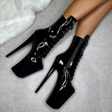 LipKit Boot - Black Beatle - 9 INCH, stripper shoe, stripper heel, pole heel, not a pleaser, platform, dancer, pole dance, floor work