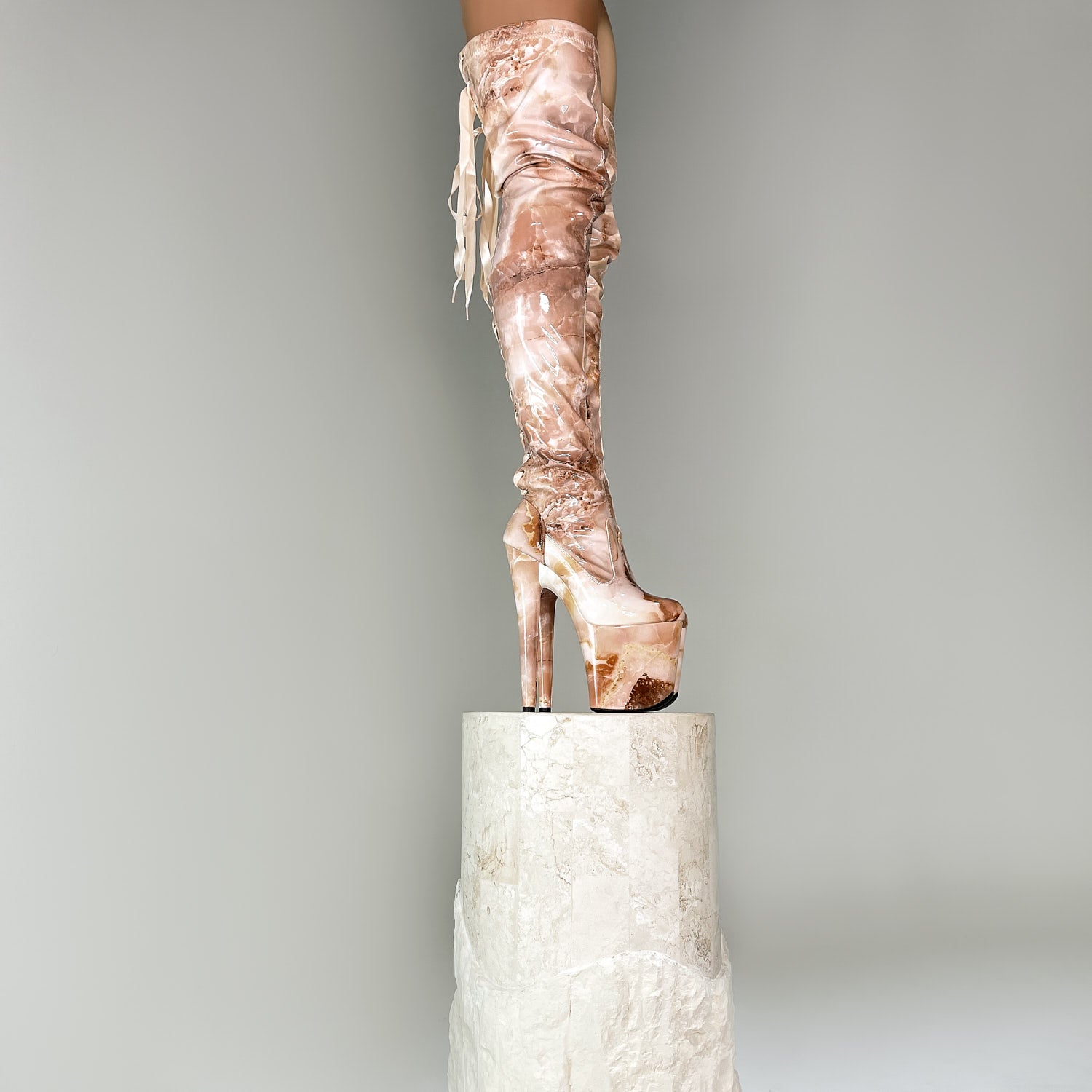 Mercy Thigh High - Slim - 8 INCH, stripper shoe, stripper heel, pole heel, not a pleaser, platform, dancer, pole dance, floor work