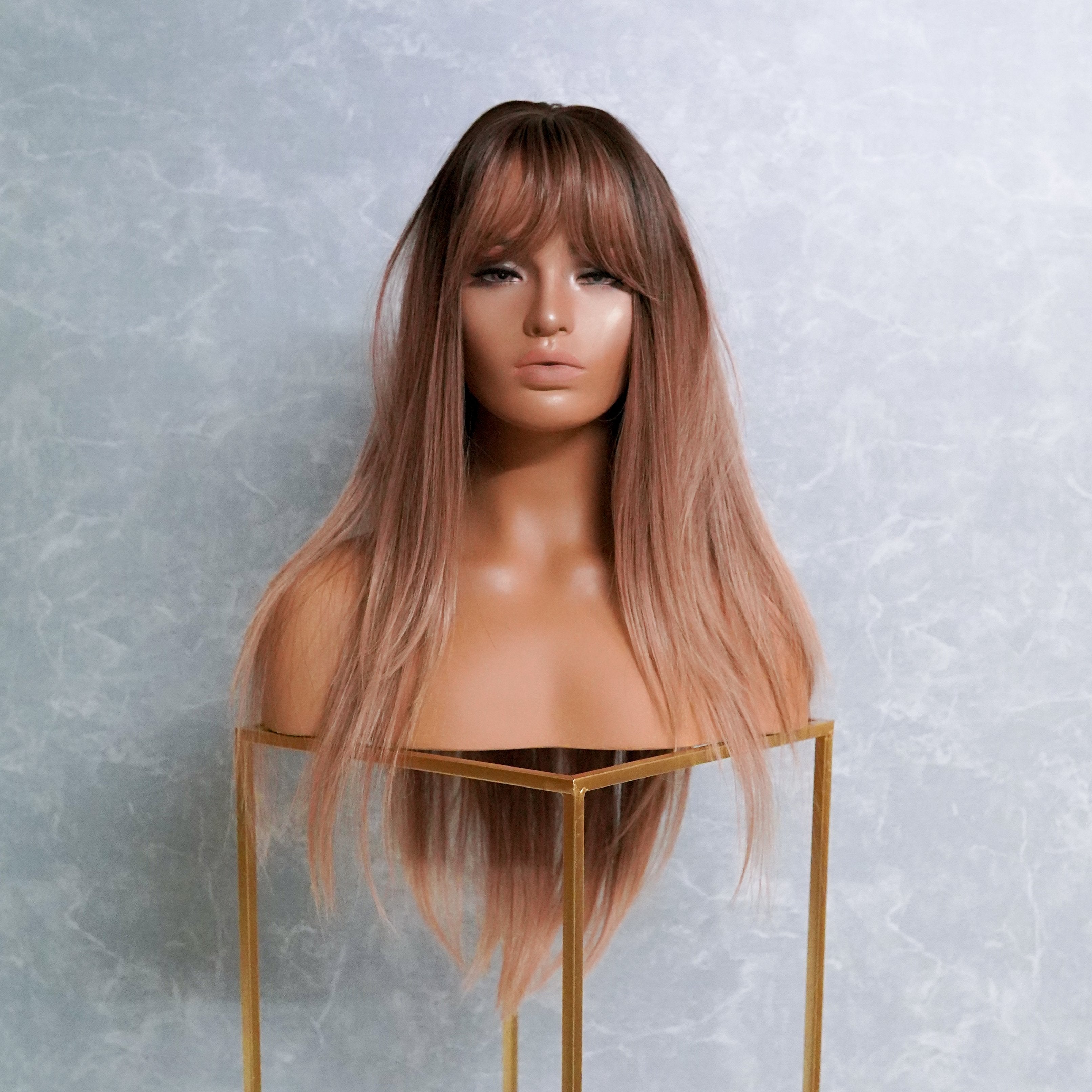 COOPER Brown Ombre Fringe Lace Front Wig | Dancer Wigs