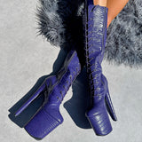 Play Dead - Knee Boot - 8INCH, stripper shoe, stripper heel, pole heel, not a pleaser, platform, dancer, pole dance, floor work