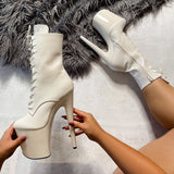 LipKit Boot - No Angel - 8 INCH, stripper shoe, stripper heel, pole heel, not a pleaser, platform, dancer, pole dance, floor work