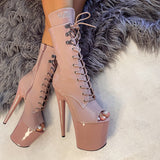 LipKit Open Toe Boot - Boujee - 8 INCH, stripper shoe, stripper heel, pole heel, not a pleaser, platform, dancer, pole dance, floor work