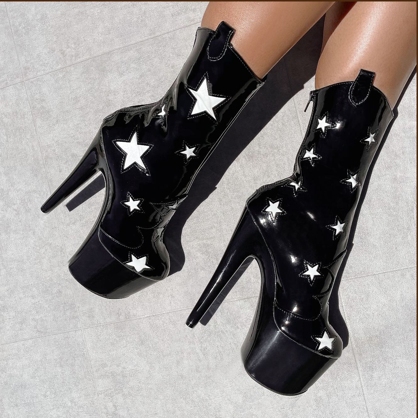 Save A Horse - Black - 7 INCH, stripper shoe, stripper heel, pole heel, not a pleaser, platform, dancer, pole dance, floor work