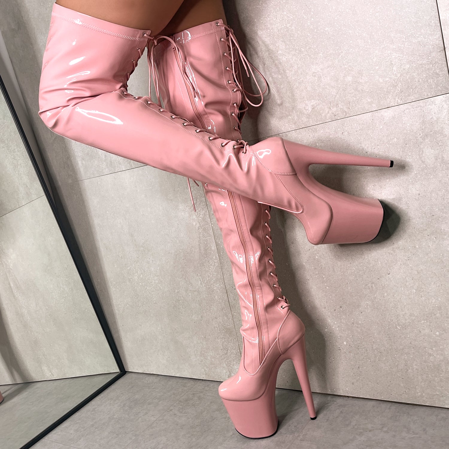 LipKit Thigh High - Candy Shop - 8 INCH, stripper shoe, stripper heel, pole heel, not a pleaser, platform, dancer, pole dance, floor work