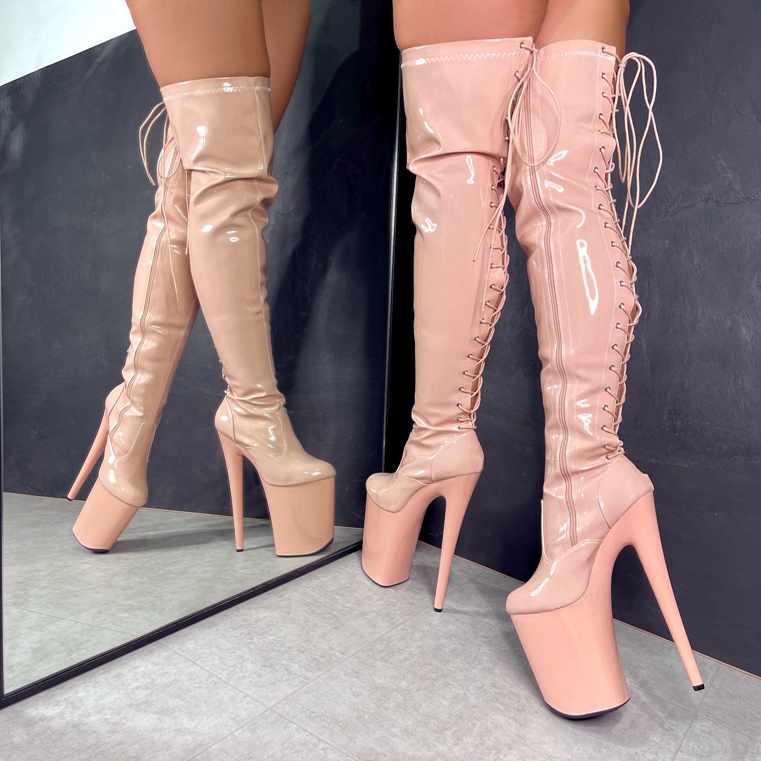 LipKit Thicc Thigh High - Dream On - 9 INCH, stripper shoe, stripper heel, pole heel, not a pleaser, platform, dancer, pole dance, floor work
