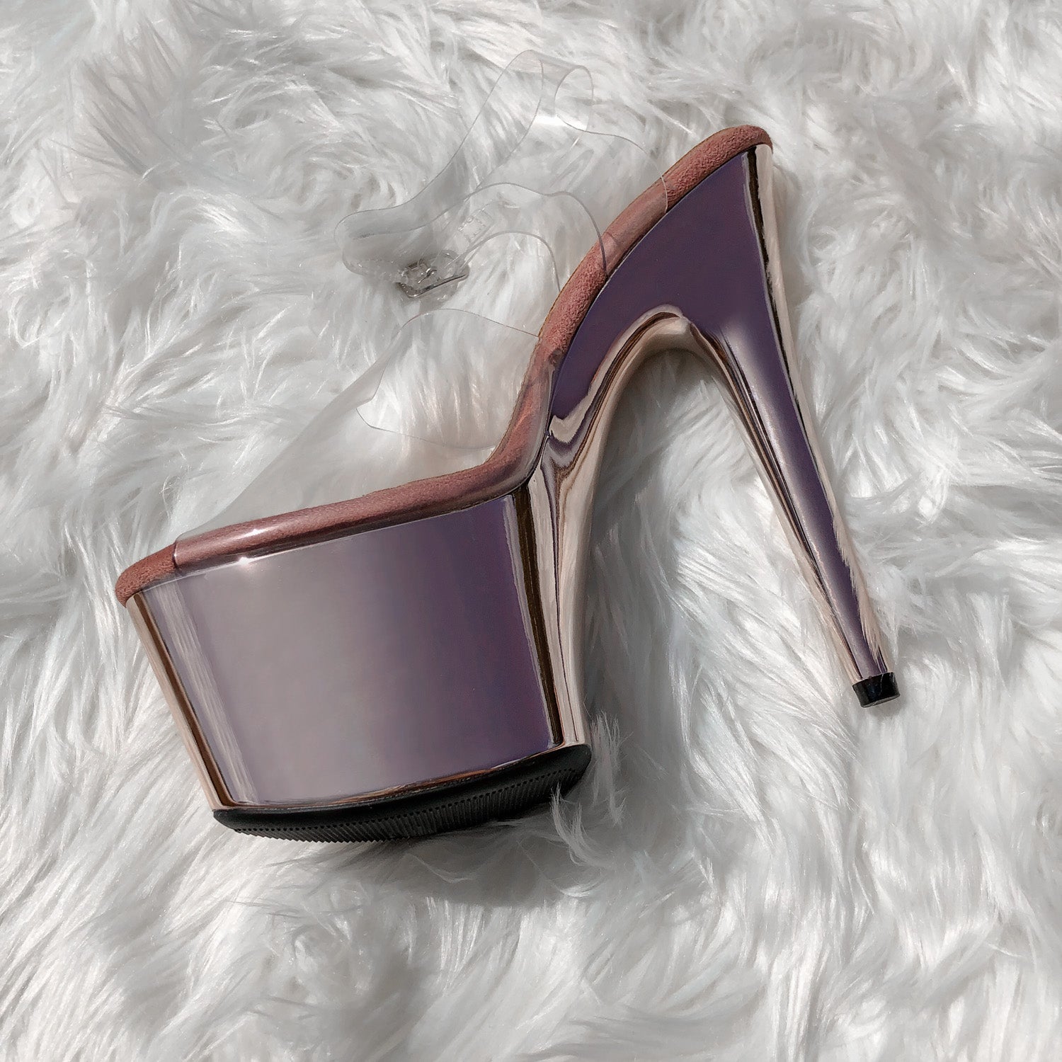 Sienna Classic Stiletto - Rose Gold - 7 INCH, stripper shoe, stripper heel, pole heel, not a pleaser, platform, dancer, pole dance, floor work