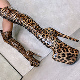 Leopard Thigh High - 8 INCH - Half Zip