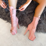 LipKit Open Toe Boot - Candy Shop - 7 INCH, stripper shoe, stripper heel, pole heel, not a pleaser, platform, dancer, pole dance, floor work