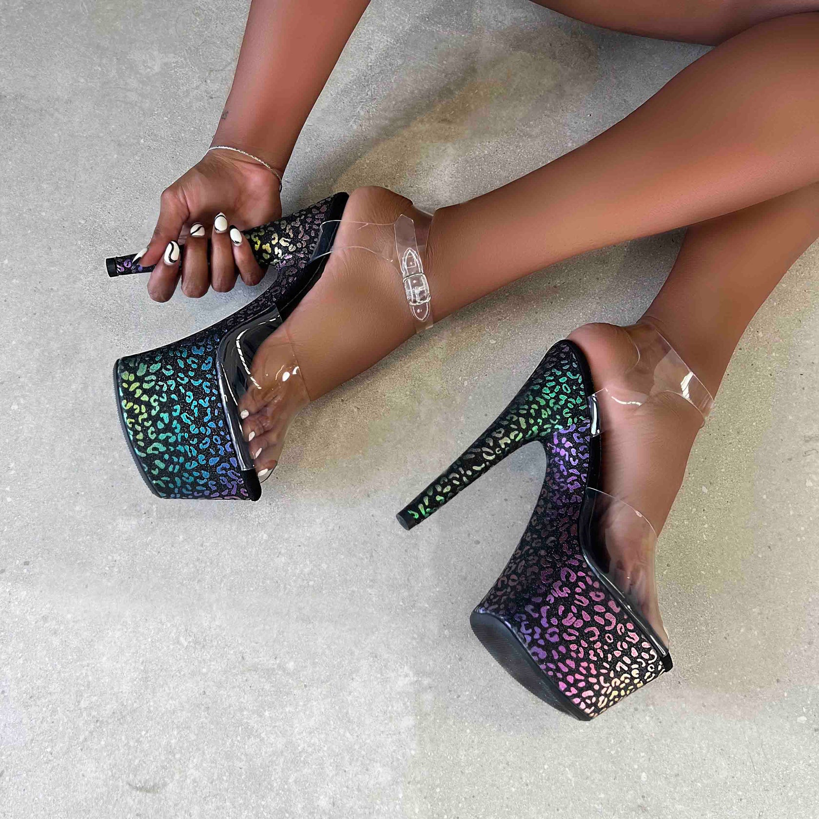 Moonlight Leopard Stiletto - 7INCH, stripper shoe, stripper heel, pole heel, not a pleaser, platform, dancer, pole dance, floor work