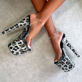 Snow Leopard Stiletto - 8 INCH