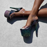 Moonlight Leopard Stiletto - 7INCH, stripper shoe, stripper heel, pole heel, not a pleaser, platform, dancer, pole dance, floor work