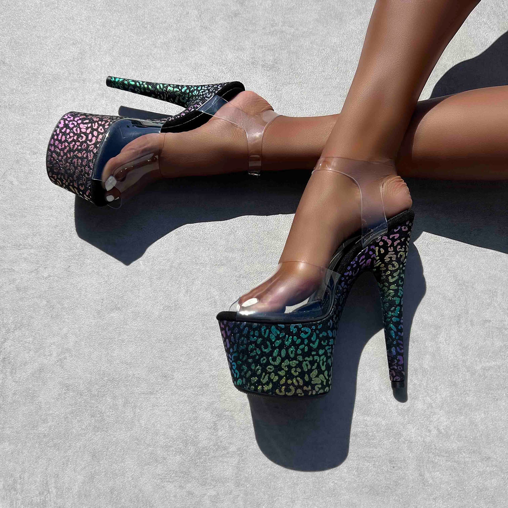 Moonlight Leopard Stiletto - 7INCH, stripper shoe, stripper heel, pole heel, not a pleaser, platform, dancer, pole dance, floor work