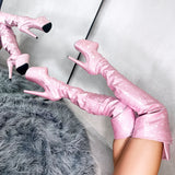Glitterati Thigh High - Sugarbaby - 8 INCH, stripper shoe, stripper heel, pole heel, not a pleaser, platform, dancer, pole dance, floor work